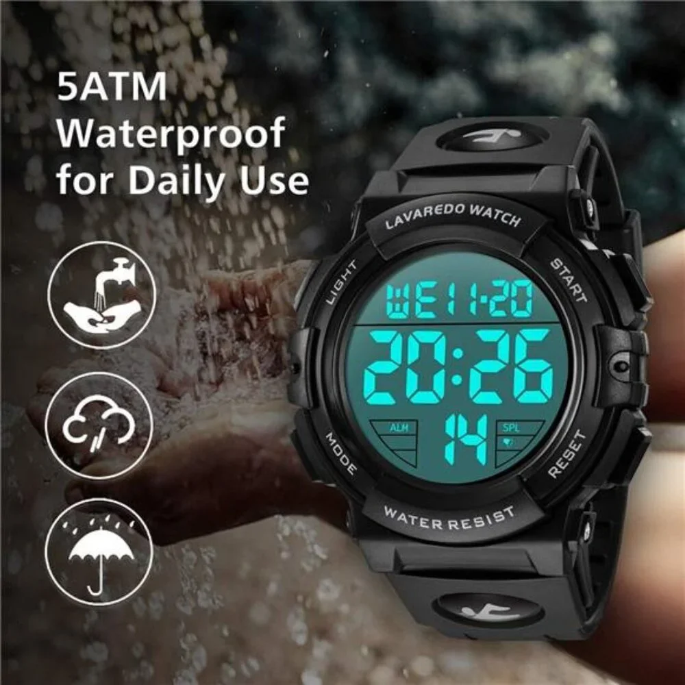 Mens Digital Watch Sports Military Watches Waterproof Outdoor Chronograph